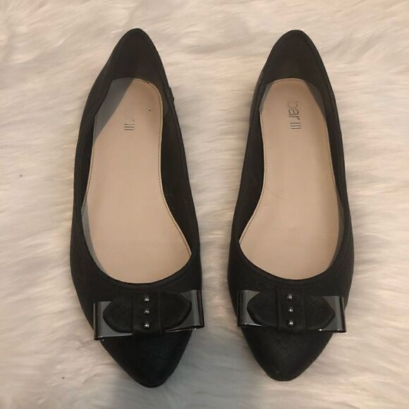 Bar III Penguins flats bow detail 6M - Picture 1 of 7